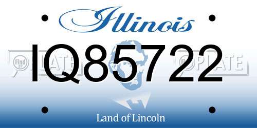 IQ85722 Illinois License Plate