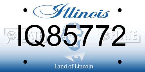 IQ85772 Illinois License Plate