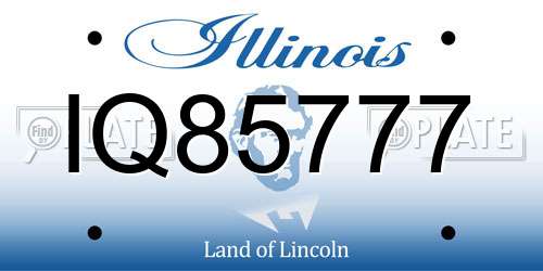 IQ85777 Illinois License Plate