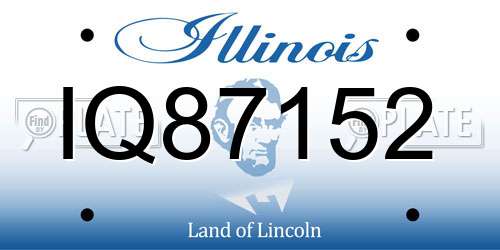 IQ87152 Illinois License Plate