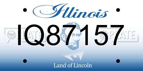 IQ87157 Illinois License Plate