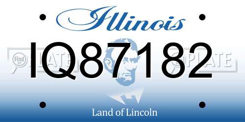 IQ87182 Illinois License Plate