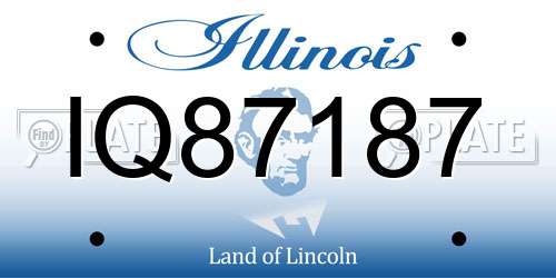 IQ87187 Illinois License Plate