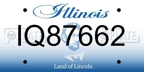 IQ87662 Illinois License Plate