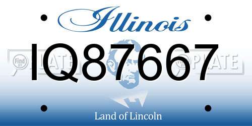 IQ87667 Illinois License Plate