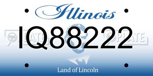 IQ88222 Illinois License Plate