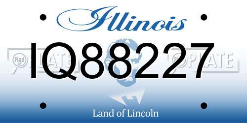 IQ88227 Illinois License Plate
