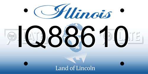 IQ88610 Illinois License Plate
