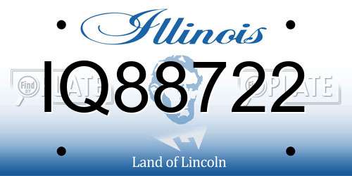IQ88722 Illinois License Plate