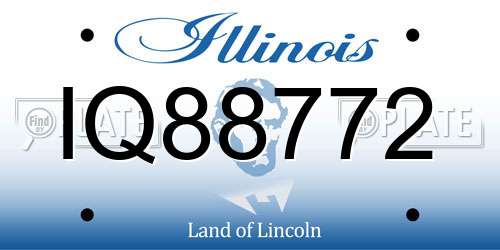 IQ88772 Illinois License Plate