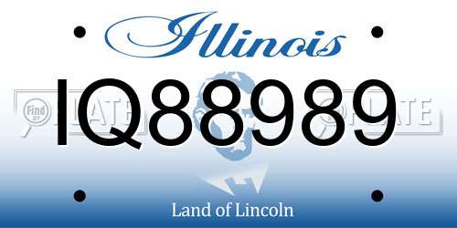 IQ88989 Illinois License Plate