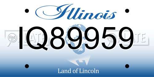 IQ89959 Illinois License Plate