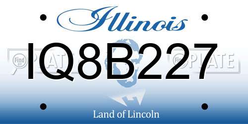 IQ8B227 Illinois License Plate