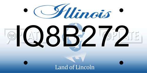 IQ8B272 Illinois License Plate