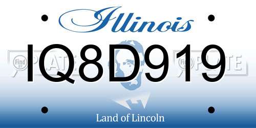 IQ8D919 Illinois License Plate