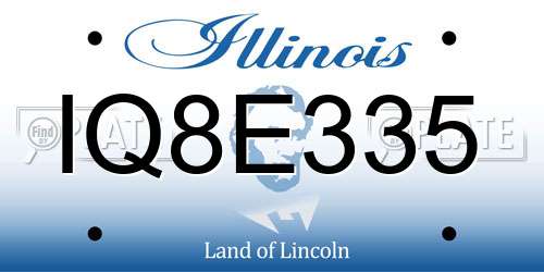 IQ8E335 Illinois License Plate