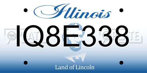 IQ8E338 Illinois License Plate