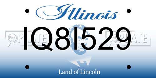 IQ8I529 Illinois License Plate
