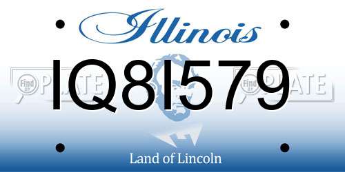 IQ8I579 Illinois License Plate