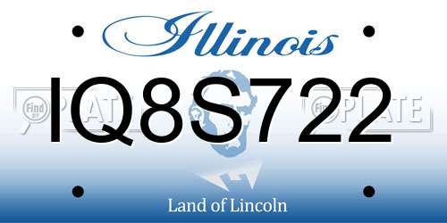 IQ8S722 Illinois License Plate