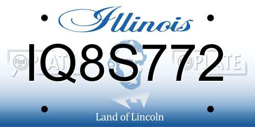 IQ8S772 Illinois License Plate