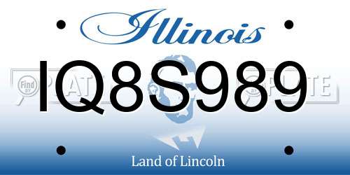 IQ8S989 Illinois License Plate