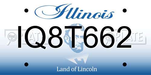 IQ8T662 Illinois License Plate