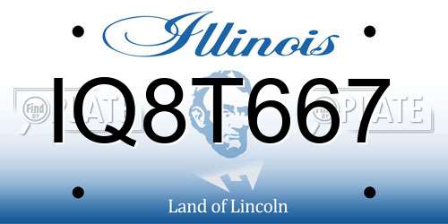 IQ8T667 Illinois License Plate