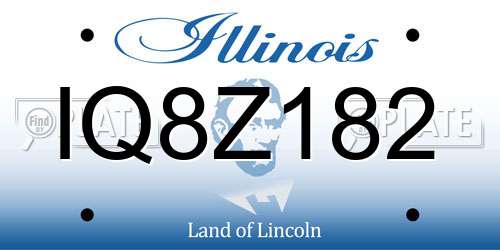 IQ8Z182 Illinois License Plate