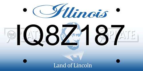 IQ8Z187 Illinois License Plate