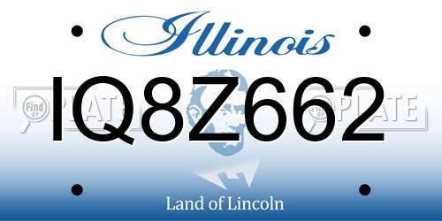 IQ8Z662 Illinois License Plate