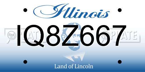 IQ8Z667 Illinois License Plate