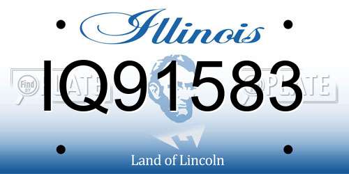 IQ91583 Illinois License Plate