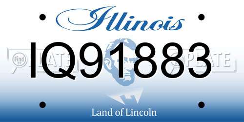 IQ91883 Illinois License Plate