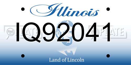 IQ92041 Illinois License Plate