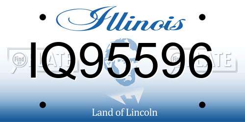 IQ95596 Illinois License Plate