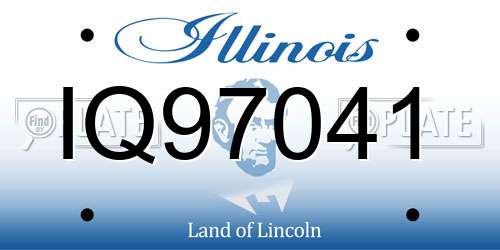 IQ97041 Illinois License Plate