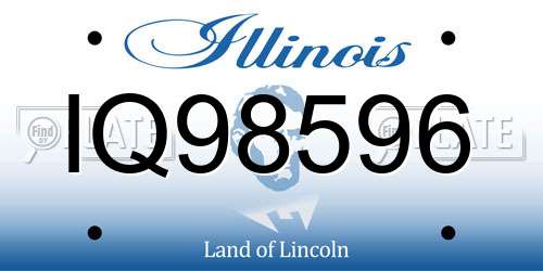 IQ98596 Illinois License Plate