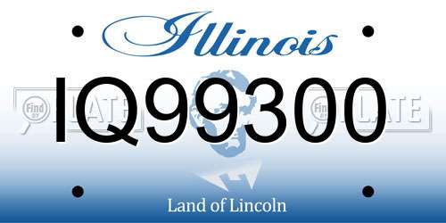 IQ99300 Illinois License Plate