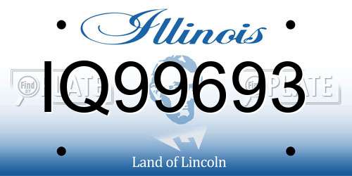 IQ99693 Illinois License Plate