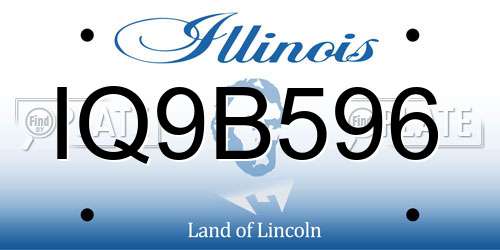 IQ9B596 Illinois License Plate