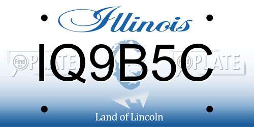 IQ9B5C Illinois License Plate