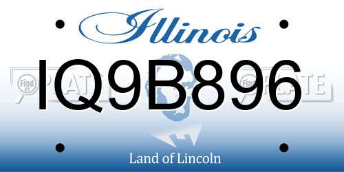 IQ9B896 Illinois License Plate