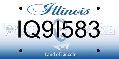 IQ9I583 Illinois License Plate