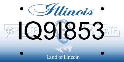 IQ9I853 Illinois License Plate