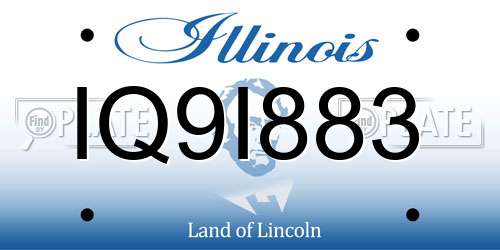 IQ9I883 Illinois License Plate