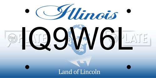 IQ9W6L Illinois License Plate