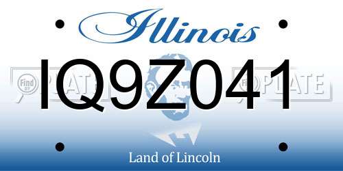 IQ9Z041 Illinois License Plate