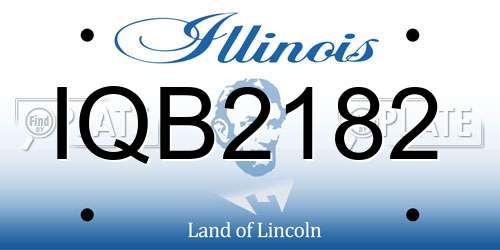 IQB2182 Illinois License Plate