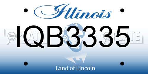 IQB3335 Illinois License Plate